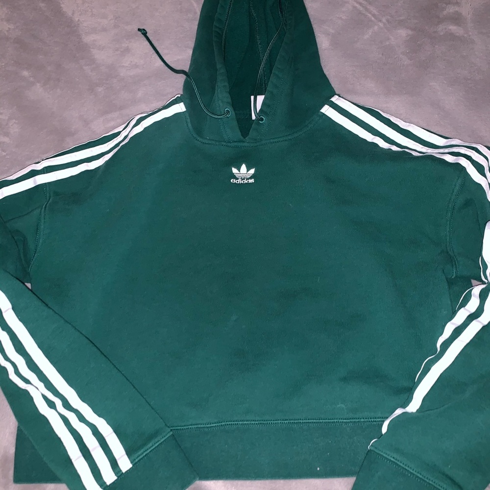 Emerald green adidas cropped hoodie - Picture 1 of 1